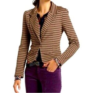 Striped Brown Blazer for Women